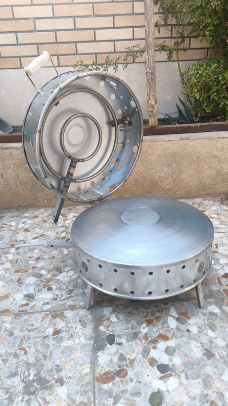 تنور صدفی پنجاه سانتی 4 شعله پرسی با شاته وانبروردنه وغلطکی